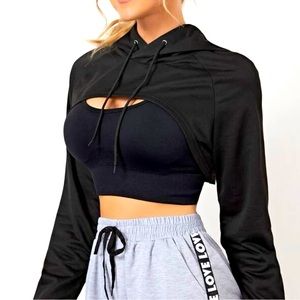 Warming sports cut out sweatshirt without tank top